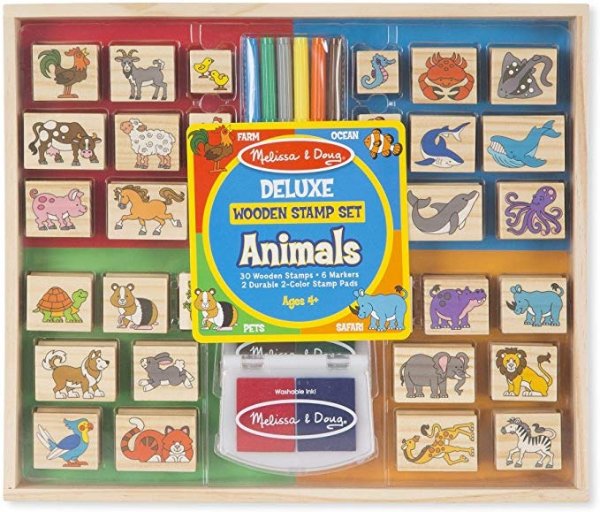 Deluxe Wooden Stamp Set, Animal Stamps