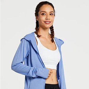 MASKERT Women's Sun Protection Hoodie Jacket Light Long Sleeve Shirt UPF 50+ Full Zip UV Sun Shirt Hiking Athletic Pockets