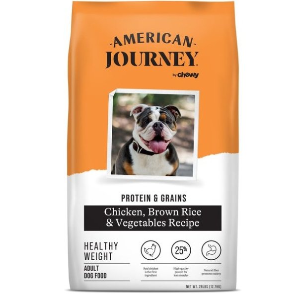 Protein & Grains Healthy Weight Chicken, Brown Rice & Vegetables Recipe Dry Dog Food, 28-lb bag