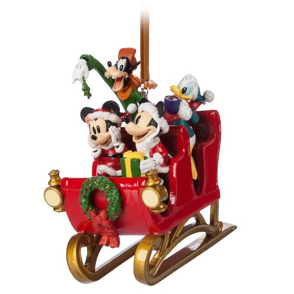 Santa Mickey Mouse and Friends in Sleigh Figural Ornament | shopDisney