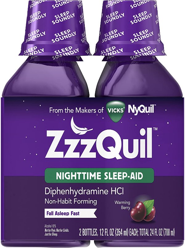 ZzzQuil 夜间助眠糖浆 莓果口味 12盎司 2瓶