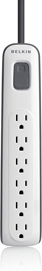 6 Outlet AV Power Strip Surge Protector with 4Foot Power Cord, 600 Joules BV10600004