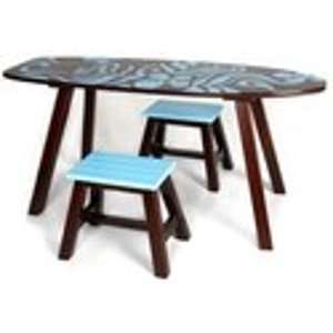 Children's Surfboard Table with 2 Matching Stools