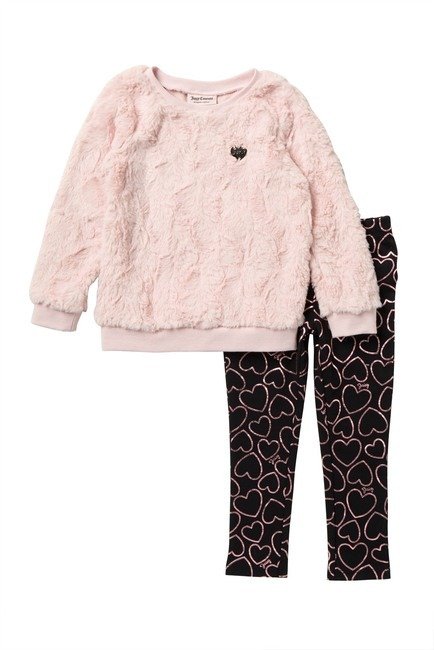 Faux Fur 2-Piece Sweater Set (Toddler Girls)