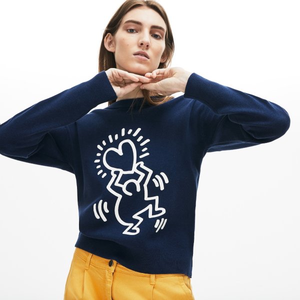 Women's Keith Haring 3D Print Cotton Sweater