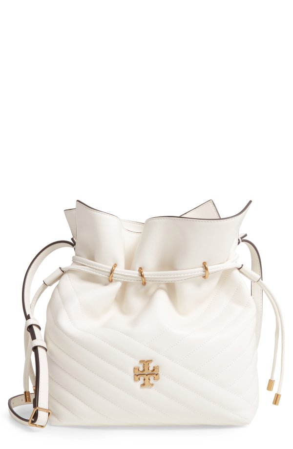 Kira Chevron Quilted Leather Bucket Bag