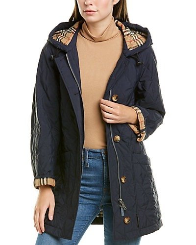 Diamond Quilted Thermoregulated Hooded Coat