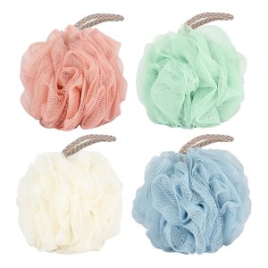 Fu Store Bath Sponges Shower Loofahs 50g Mesh Balls Sponge 4 Solid Colors