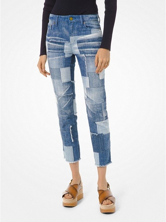 Patchwork Cropped Jeans