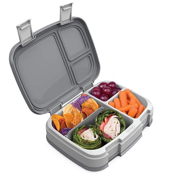 Bentgo Fresh (Gray) – New & Improved Leak-Proof, Versatile 4-Compartment Bento-Style Lunch Box – Ideal for Portion-Control and Balanced Eating On-The-Go – BPA-Free and Food-Safe Materials