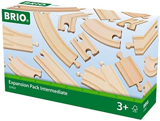 World 33402 Expansion Pack Intermediate | Wooden Train Tracks for Kids Age 3 and Up