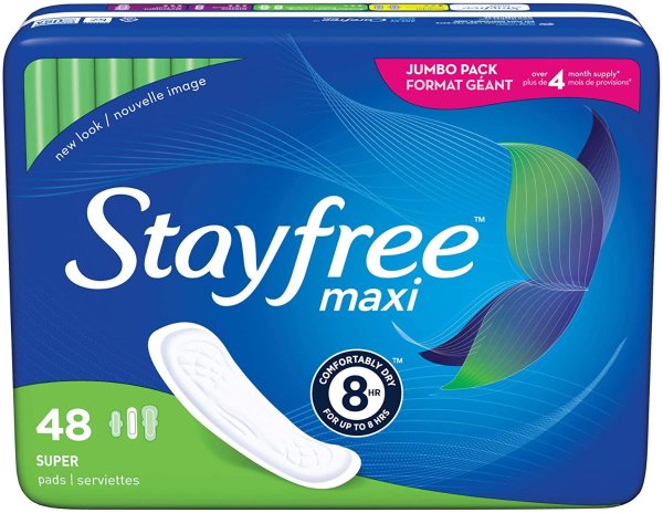 Stayfree Maxi 超长无护翼卫生巾 48片