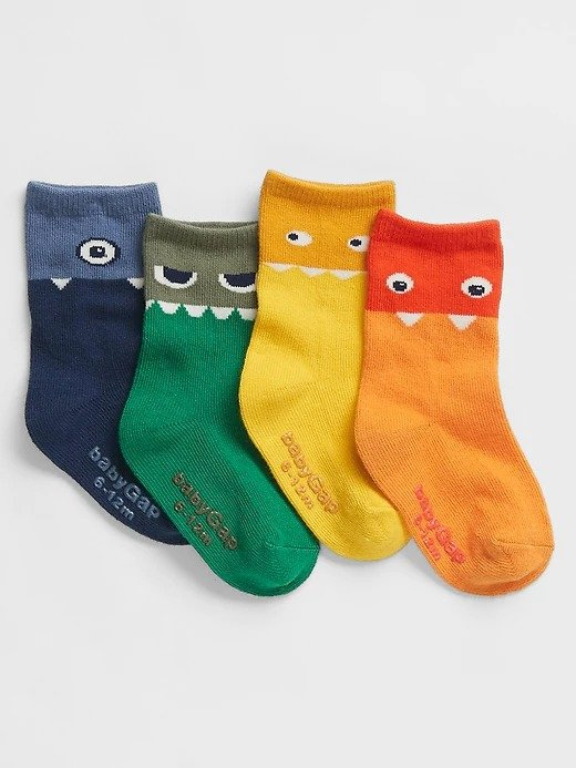 babyGap Monster Crew Socks (4-Pack)