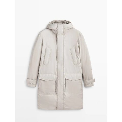★ Massimo Dutti★ Puff Detail Cotton Blend Parka 067279017 Cotton blend hooded parka · Dark Navy · Coats And Jackets