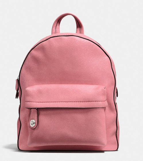 Campus Backpack in Glitter Rose Polished Pebble Leather