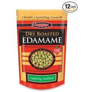 Seapoint Farms Dry Roasted Edamame,Lightly Salted,4-Ounce Pouches(12 Pack)
