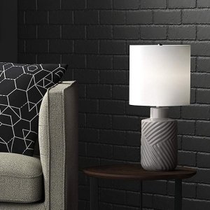 Rivet Table Lamp with Textured Ceramic Base