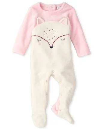 Baby Girls Long Sleeve Furry Deer Cozy Coverall