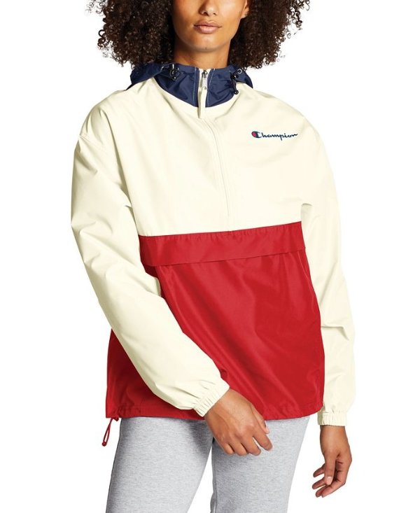 Women's Packable Colorblocked Hooded Jacket