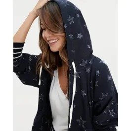 Heritage French Terry Star Print Zip-Up Hoodie
