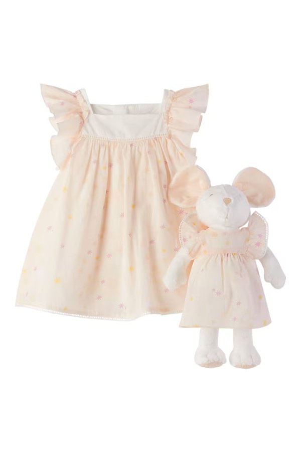 Baby Pink Dress & Toy Set