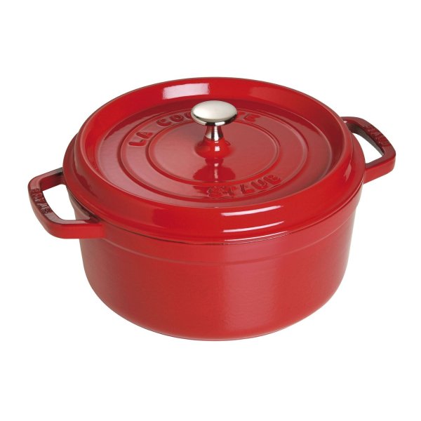 Cast Iron 5.5-qt Round Cocotte - Visual Imperfections - Cherry