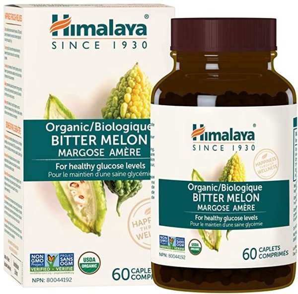 Organic Bitter Melon / Karela for Balanced Blood Sugar Support, 660 mg, 60 Caplets, 1 Month Supply