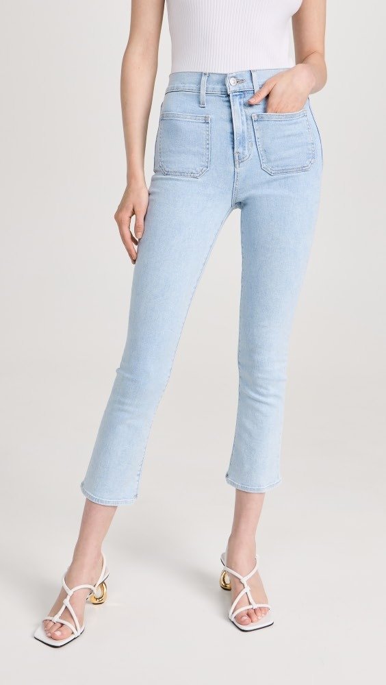 Carly Kick Flare Jeans with Patch Pockets