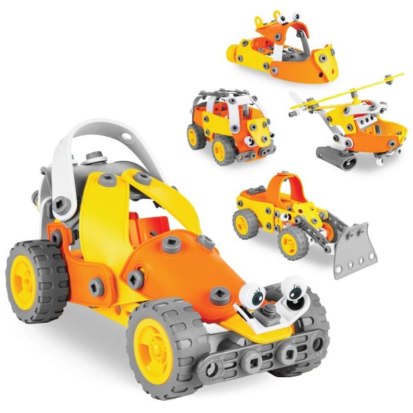 Kids 147-Piece 5-in-1 Educational STEM Building Toy Kit Vehicle Play Set