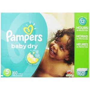 Pampers Baby Dry Diapers Economy Pack Plus, Size 5, 160 Count