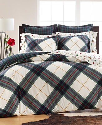 Winter Plaid Flannel Twin Duvet Cover, Created for Macy's