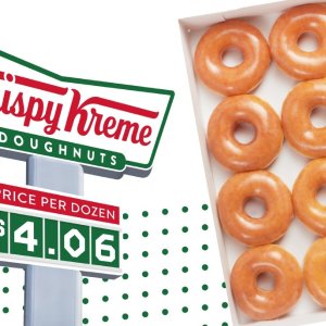 Krispy Kreme 每周三限时活动，1打甜甜圈与1加仑汽油同价