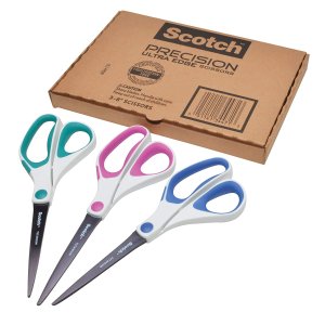 Scotch Precision Ultra Edge Scissors, 8 Inch, 3-Pack