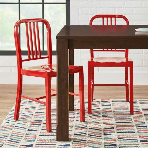 Kipling Ruby Red Metal Dining Chair (Set of 2) (15.94 in. W x 32.67 in. H)