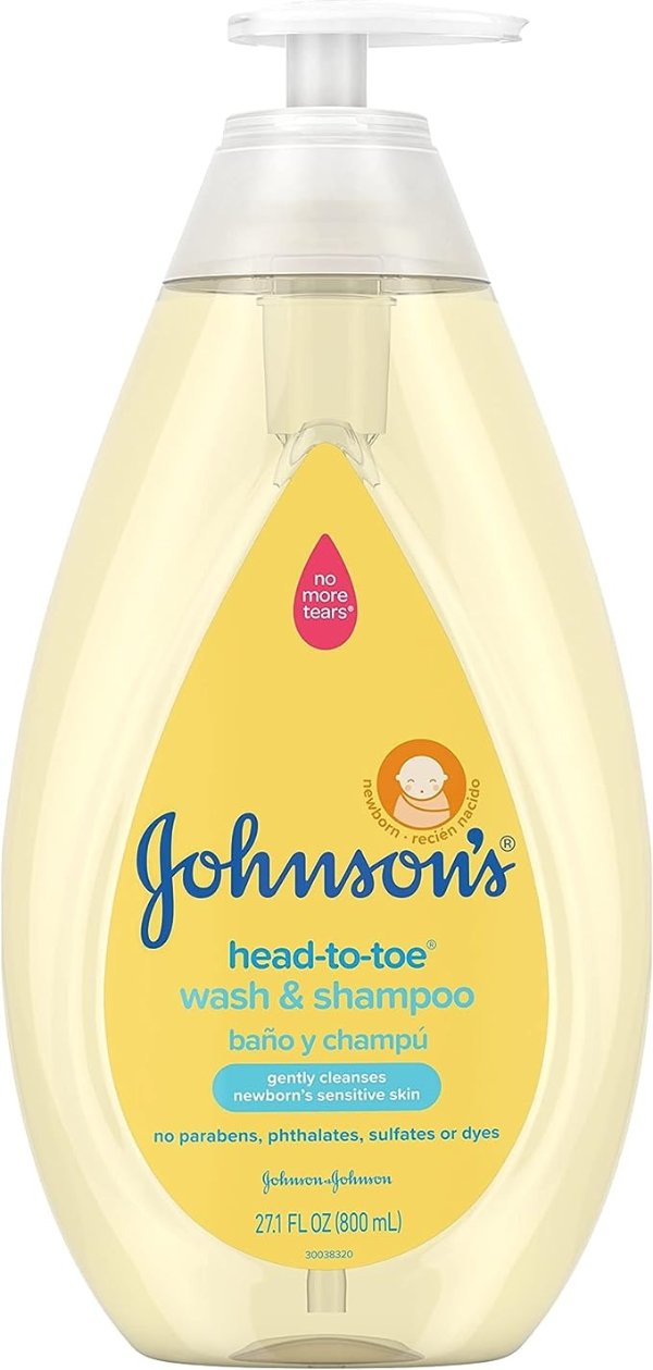 Head-To-Toe Gentle Tear- Free Baby Wash & Shampoo for Baby’s Sensitive Skin, 27.1 fl. oz