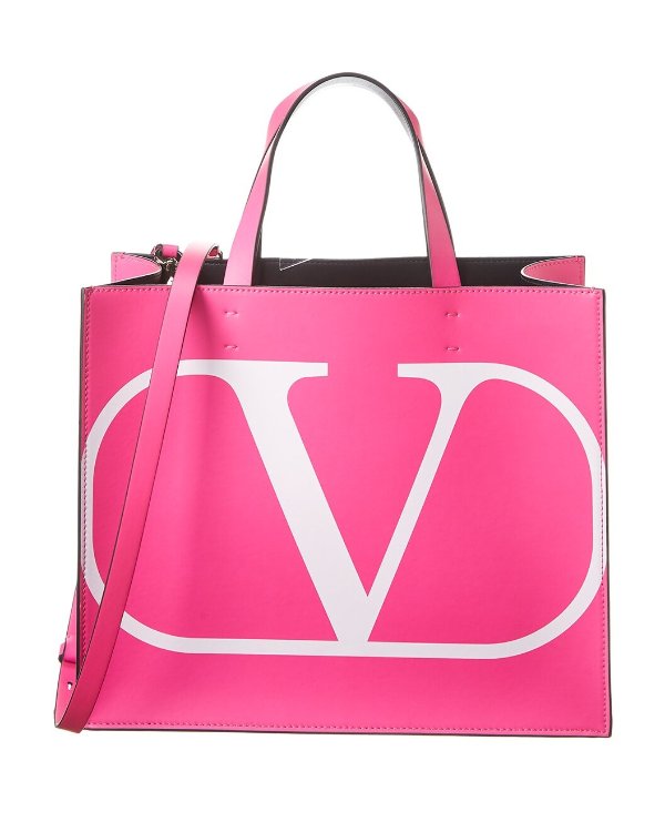VLogo Small Leather Tote
