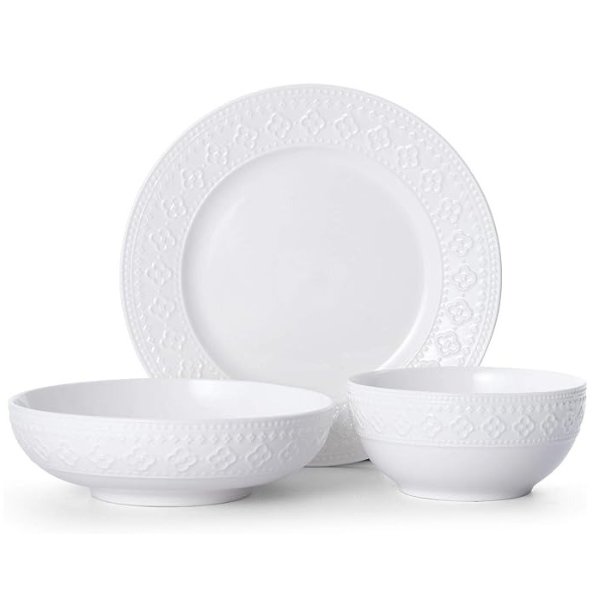 Haisley 12-Piece Dinnerware Set, White