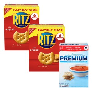 RITZ Crackers & Premium Saltine Crackers Variety Pack, Family Size, 3 Boxes