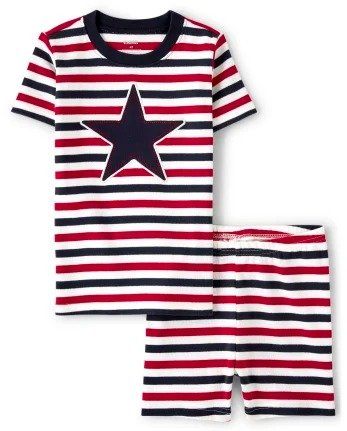 Unisex Short Sleeve Striped Star Cotton 2-Piece Pajamas - Gymmies | Gymboree