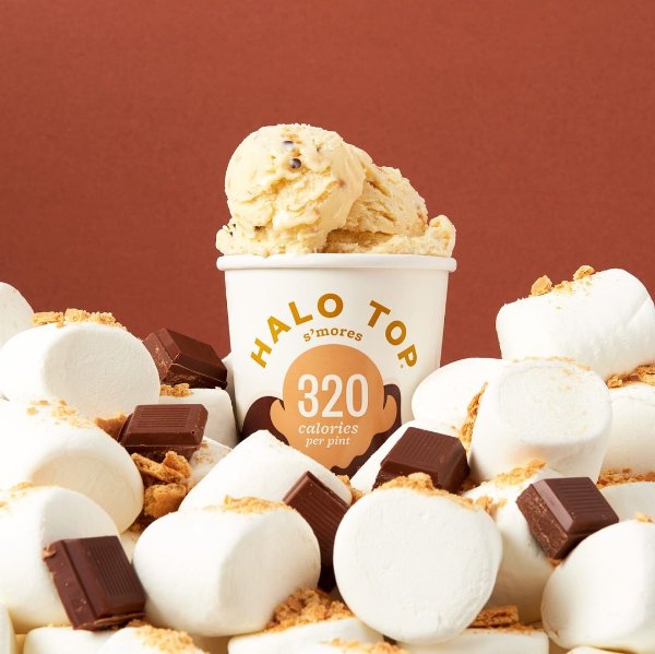 Halo Top, S'mores Ice Cream, Pint (8 Count)