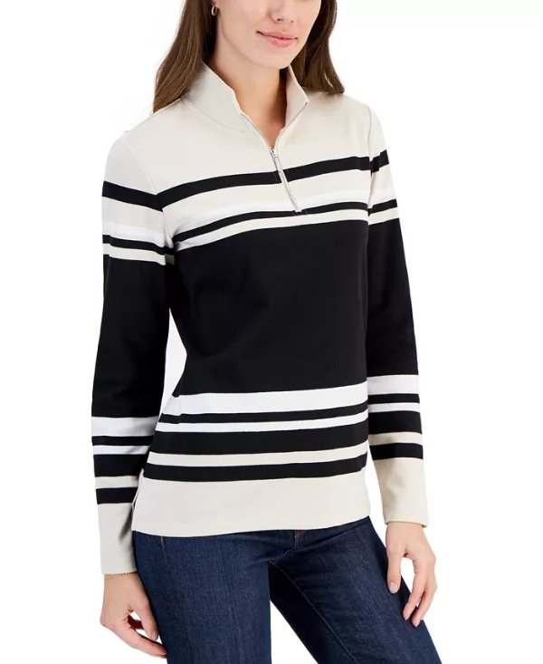 Women's 1/4-Zip Pullover Top, Created for Macy's