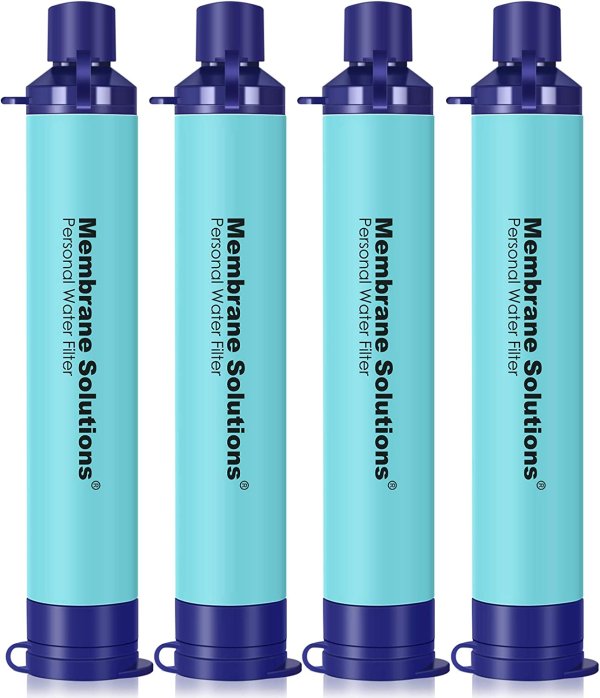 Membrane Solutions Straw Water Filter, Survival Filtration Portable Gear