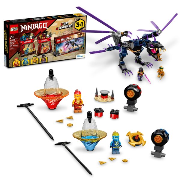 NINJAGO 66715 3-in-1 Building Toy Gift Set: Legacy Overlord Dragon, Kai and Jay's Spinjitzu Ninja Training