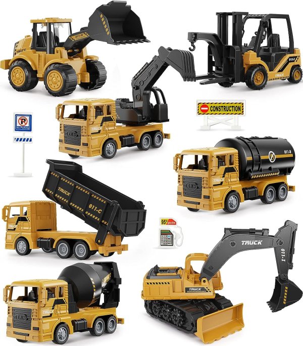 Geyiie Construction Trucks Toy Set