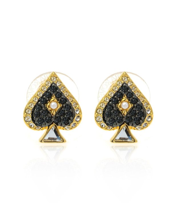 Tarot Magic Gold Tone Dark Multi Colored Crystal Earrings 5510528