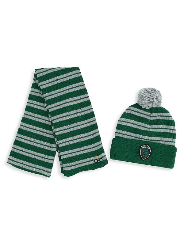 Little Kid's & Kid's Harry Potter 2-Piece Slytherin Beanie And Scarf Set