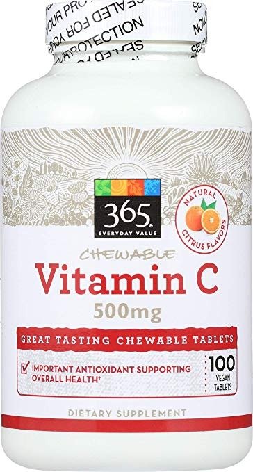 , Chewable Vitamin C 500mg, Orange Flavor, 100 ct