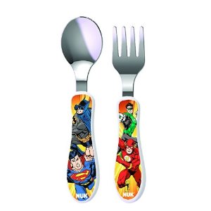 NUK Justice League Dinnerware Utensil Set 2pk (Batman/Justice League)  @ Amazon