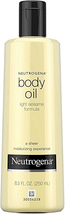 Lightweight Body Oil for Dry Skin, Sheer Moisturizer in Light Sesame Formula, 8.5 fl. oz