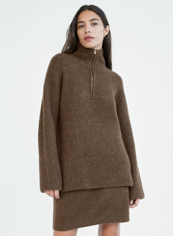charter sweater Half-zip mock-neck sweater